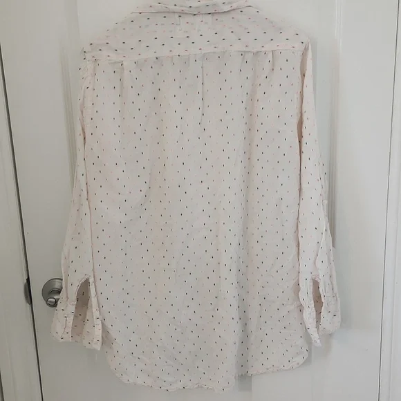 Sundry Anthropologie White Button-Up Polka Dot Size 2 - Picture 6 of 10